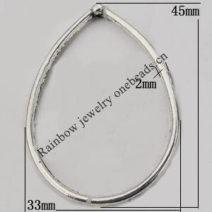European Style Beads Zinc Alloy Jewelry Findings Lead-free , 33x45mm, Sold by Bag