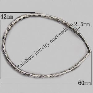 European Style Beads Zinc Alloy Jewelry Findings Lead-free , 60x42mm, Sold by Bag