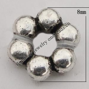 Spacer Zinc Alloy Jewelry Findings Lead-free , 8x3mm Sold by Bag