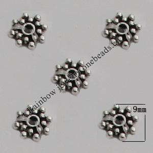 Spacer Zinc Alloy Jewelry Findings Lead-free , 9mm Hole:1.5mm Sold by Bag
