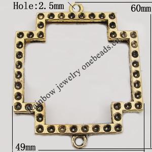 Connector Zinc Alloy Jewelry Findings Lead-free , 60x49mm, Hole:3.5mm Sold by Bag