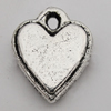 Pendant Zinc Alloy Jewelry Findings Lead-free , Heart 14x12mm Hole:2mm Sold by Bag