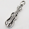 Pendant Zinc Alloy Jewelry Findings Lead-free , Guitar 25x6mm Hole:1mm Sold by Bag