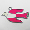 Zinc Alloy Enamel Pendant, Bird 37x20mm Hole:2.5mm, Sold by Group