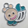 Zinc Alloy Enamel Pendant, Bee 16x15mm Hole:2mm, Sold by Group