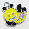 Zinc Alloy Enamel Pendant, Bee 16x15mm Hole:2mm, Sold by Group