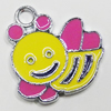 Zinc Alloy Enamel Pendant, Bee 16x15mm Hole:2mm, Sold by Group