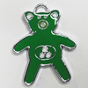 Zinc Alloy Enamel Pendant, Bear 22x20mm Hole:3mm, Sold by Group