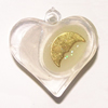 Resin Pendent with copper Beads, Luminous, Heart 25x26mm Hole:2.5mm, Sold by Bag