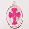 Resin Pendent, Flat Round 32x22mm Hole:2.5mm, Sold by Bag