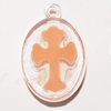 Resin Pendent, Flat Round 32x22mm Hole:2.5mm, Sold by Bag