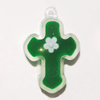 Resin Pendent, Cross 35x24mm Hole:2.5mm, Sold by Bag