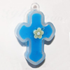 Resin Pendent, Cross 35x24mm Hole:2.5mm, Sold by Bag