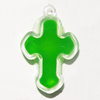 Resin Pendent, Cross 35x24mm Hole:2.5mm, Sold by Bag