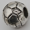 European Style Beads Zinc Alloy Jewelry Findings Lead-free , Oval 12x10mm, Hole:4.5mm Sold by Bag