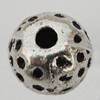 Bead Zinc Alloy Jewelry Findings Lead-free , Round 6x6mm, Hole:1mm Sold by Bag