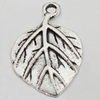 Pendant Zinc Alloy Jewelry Findings Lead-free, Leaf 22x15mm Hole:2mm Sold by Bag