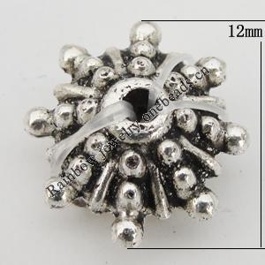 European Style Beads Zinc Alloy Jewelry Findings Lead-free, 12mm, Hole:1mm Sold by Bag