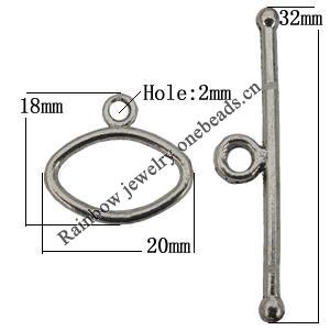 Clasp, Zinc alloy Jewelry Findings Lead-free, 20x18mm,32x7 Hole=2mm, Sold by KG