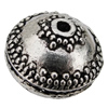 Bead Zinc Alloy Jewelry Findings Lead-free, Flat Round 17x14mm, Hole:2mm Sold by Bag