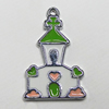 Zinc Alloy Enamel Pendant, House 28x18mm Hole:2mm, Sold by Group