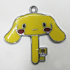 Zinc Alloy Enamel Pendant, Key 30x32mm Hole:2mm, Sold by Group