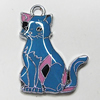 Zinc Alloy Enamel Pendant, Cat 28x21mm Hole:2.5mm, Sold by Group