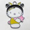 Zinc Alloy Enamel Pendant, Children 27x19mm Hole:2.5mm, Sold by Group