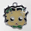 Zinc Alloy Enamel Pendant, 25x24mm Hole:2.5mm, Sold by Group