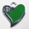 Zinc Alloy Enamel Pendant, Heart 22x20mm Hole:3mm, Sold by Group