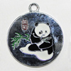 Zinc Alloy Enamel Pendant, Flat Round 27x23mm Hole:2.5mm, Sold by Group