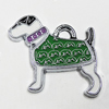 Zinc Alloy Enamel Pendant, Dog 25x18mm Hole:3mm, Sold by Group