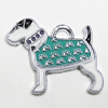 Zinc Alloy Enamel Pendant, Dog 25x18mm Hole:3mm, Sold by Group