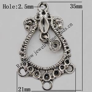 Connector Zinc Alloy Jewelry Findings Lead-free, 35x21mm, Hole:2.5mm Sold by Bag