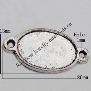 Connector Zinc Alloy Jewelry Findings Lead-free, 26x13mm, Hole:1mm Sold by Bag