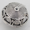 Bead Zinc Alloy Jewelry Findings Lead-free, Flat Round 18x13mm, Hole:1mm Sold by Bag