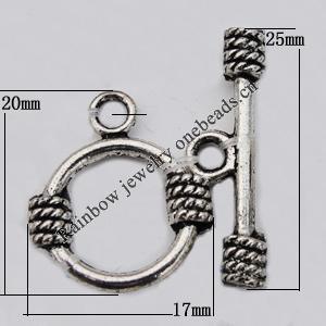 Clasp, Zinc Alloy Jewelry Findings Lead-free, 17x20mm,25x4mm Hole=3mm, Sold by KG