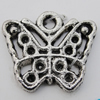 Pendant Zinc Alloy Jewelry Findings Lead-free, Butterfly 17x15mm Hole:2mm Sold by Bag