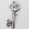 Pendant Zinc Alloy Jewelry Findings Lead-free, Key 20x9mm Hole:1mm Sold by Bag