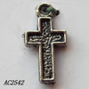 Pendant, Lead-free Zinc Alloy Jewelry Findings, Cross 8x16mm Hole:1mm, Sold by Bag