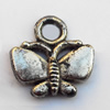 Pendant, Lead-free Zinc Alloy Jewelry Findings, Butterfly 10x10mm Hole:2mm, Sold by Bag