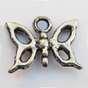 Pendant, Lead-free Zinc Alloy Jewelry Findings, Butterfly 12x10mm Hole:1.5mm, Sold by Bag