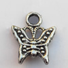 Pendant, Lead-free Zinc Alloy Jewelry Findings, Butterfly 11x8mm Hole:1.5mm, Sold by Bag