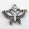 Pendant, Lead-free Zinc Alloy Jewelry Findings, Butterfly 19x16mm Hole:2mm, Sold by Bag