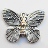 Pendant, Lead-free Zinc Alloy Jewelry Findings, Butterfly 19x15mm Hole:1mm, Sold by Bag
