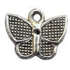 Pendant, Lead-free Zinc Alloy Jewelry Findings, Butterfly 13x11mm Hole:3mm, Sold by Bag