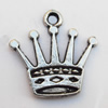Pendant, Lead-free Zinc Alloy Jewelry Findings, Crown 24x25mm Hole:2.5mm, Sold by Bag