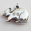 Pendant, Lead-free Zinc Alloy Jewelry Findings, Mouse 25x17mm Hole:2mm, Sold by Bag