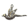 Pendant, Lead-free Zinc Alloy Jewelry Findings, Bird 33x20mm Hole:2mm, Sold by Bag