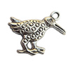 Pendant, Lead-free Zinc Alloy Jewelry Findings, Bird 20x24mm Hole:2mm, Sold by Bag